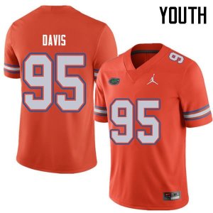 Youth Florida Gators #95 Keivonnis Davis NCAA Jordan Brand Orange Authentic Stitched College Football Jersey IAZ4562JE